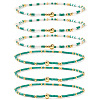 6Pcs Handmade Glass Seed Bead & Brass Beads Stretch Bracelets XZ6120-2-1
