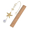 304 Stainless Steel Starfish & Round Glass Hanging Suncatchers HJEW-JM05037-3