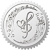 Round Plastic Silver Foil Embossed Picture Stickers DIY-WH0503-009-1