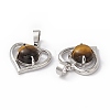 Natural Tiger Eye Pendants G-P484-04P-02-3