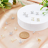 24Pcs 2 Color Brass Micro Pave Clear Cubic Zirconia Stud Earring Findings KK-FH0004-79-3