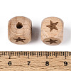 Engraved Beech Wood Beads WOOD-N022-06A-3