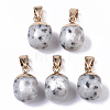 Top Golden Plated Natural Sesame Jasper Pendants G-T131-03G-1