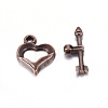 Tibetan Style Heart Toggle Clasps RLF1109Y-NF-1