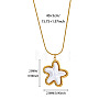 304 Stainless Steel & Imitation Pearl Pendant Necklaces for Women WGC3EE9-02-1