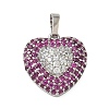 Brass Micro Pave Cubic Zirconia Pendants KK-CBA74BF-12P-02C-1