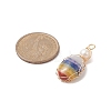 Chakra Natural Mixed Gemstone Copper Wire Wrapped Pendants PALLOY-JF02046-01-2