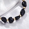 Synthetic Blue Goldstone Beaded Bracelets for Women G-P563-07P-13-2