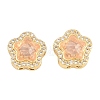 Brass Clear Cubic Zirconia Beads KK-B186-01G-2