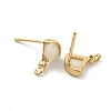 Brass Micro Pave Cubic Zirconia Stud Earrings Finding KK-P263-18KCG-2