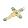 Bohemian Style 304 Stainless Steel with Synthetic Turquoise Big Pendants STAS-G381-02G-09-2