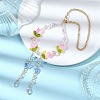 Electroplate Glass & Natural Rose Quartz Pendant Decorations HJEW-JM04550-1