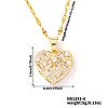 Elegant Brass Pave Clear Cubic Zirconia Heart Pendant Necklaces for Women UX5572-2-1