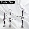 4Pcs  4 Colors Macrame Fringe Braided Keychain AJEW-SW00014-01-2