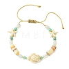 Adjustable Mixed Gemstone Beaded Braided Nylon Thread Anklets for Women Men AJEW-AN00844-01-3