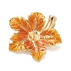 Brass Micro Pave Clear Cubic Zirconia Pendant Cabochon Settings KK-G556-12G-2
