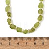 Raw Rough Natural Peridot & Electroplate Synthetic Non-magnetic Hematite Round Beaded Necklaces NJEW-JN06580-4