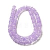 Transparent Crackle Glass Beads Strands GLAA-D025-01G-2