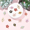 36Pcs 8 Styles Zinc Alloy Enamel Links Connectors ENAM-YW0008-48-4