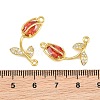 Rack Plating Brass Micro Pave Clear Cubic Zirconia Flower Connertor Charms KK-Z043-03G-3