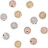 Rack Plating Brass Cubic Zirconia Beads ZIRC-NB0001-02-1