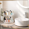 2Pcs Two Layers Plastic Bathroom Wall Storage Rack AJEW-WA0003-69-7
