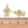 Brass Micro Pave Black Cubic Zirconia Charms CU-E003-18G-19-3