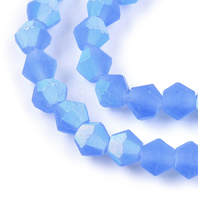 Imitate Austrian Crystal Bicone Frosted Glass Beads Strands EGLA-A039-T6mm-MB07-1