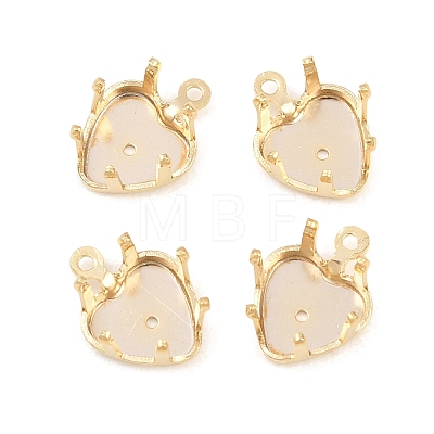 Heart Brass Sew on Prong Settings KK-C163-14A-G-1
