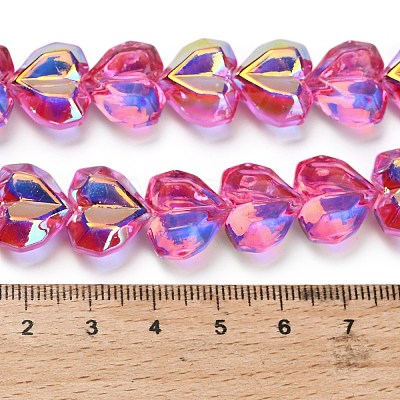 Electroplate Transparent Glass Beads Strands X-EGLA-B012-AB07-1