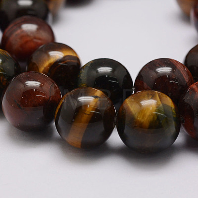Natural & Dyed Tiger Eye Bead Strands G-P230-01-10mm-1