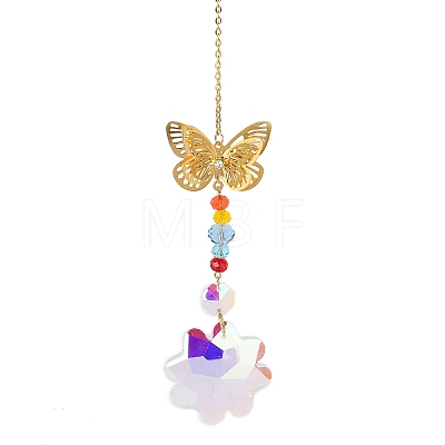 Hollow Alloy Hanging Ornaments HJEW-Q012-05B-1