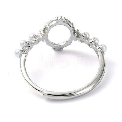 Adjustable 925 Sterling Silver Ring Components STER-K179-13P-1