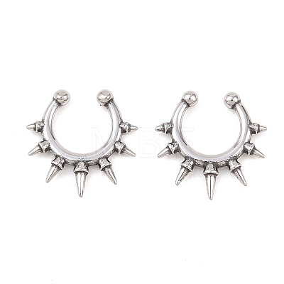 316 Stainless Steel Hoop Nose Rings AJEW-C044-05A-AS-1