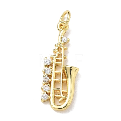 Brass Micro Pave Clear Cubic Zirconia Pendants KK-D289-01G-15-1