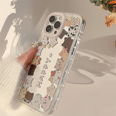 Cat Mirrored Axrylic Mobile Phone Cover PW-WG472D8-04-1