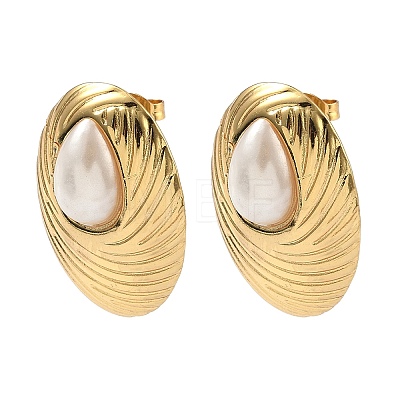 201 Stainless Steel Stud Earrings EJEW-D354-08G-05-1