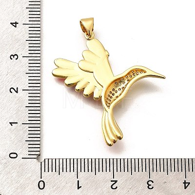 Rack Plating Brass Micro Pave Cubic Zirconia Enamel Pendants X-KK-L226-002G-01-1