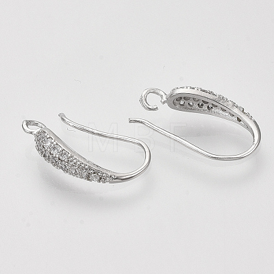 Brass Micro Pave Cubic Zirconia Earring Hooks LS-ZIRC-Q022-035P-NF-1