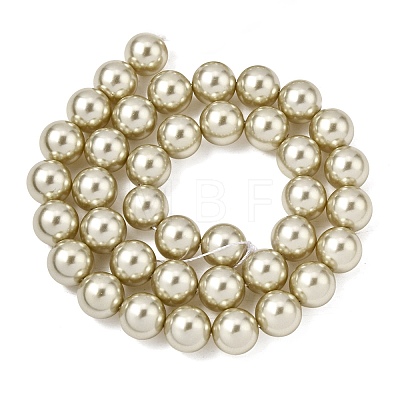 Baking Paint Pearlized Glass Pearl Round Bead Strands PEAR-H019-02D-14-1