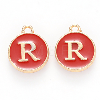 Golden Plated Enamel Alloy Charms ENAM-SZ0001-26C-R-1