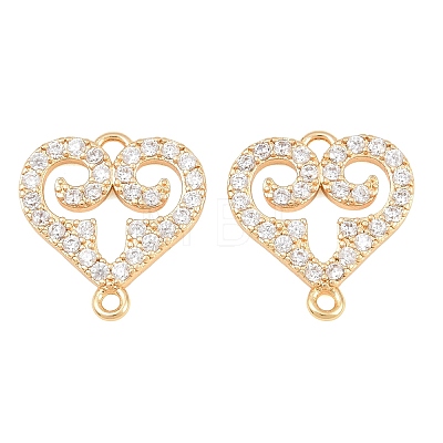Brass Micro Pave Clear Cubic Zirconia Connector Charms CU-CBA7BFE-03H-G-1