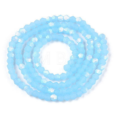 Imitation Jade Bicone Frosted Glass Bead Strands LS-EGLA-A039-J2mm-MB03-1