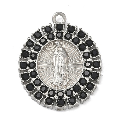 304 Stainless Steel & Rhinestone Pendants STAS-G371-09H-02P-1