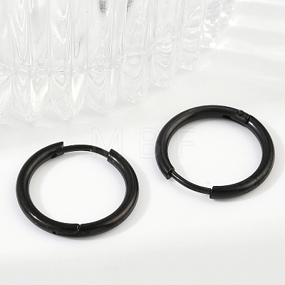 202 Stainless Steel Huggie Hoop Earrings EJEW-F111A-19mm-EB-1