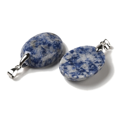 Natural Blue Spot Jasper Pendants G-Z055-03P-18-1