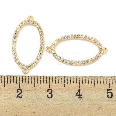 Brass Micro Pave Clear Cubic Zirconia Connector Charms KK-S386-11G-1