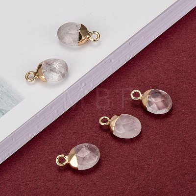 Electroplate Natural Quartz Crystal Charms G-S344-09H-1