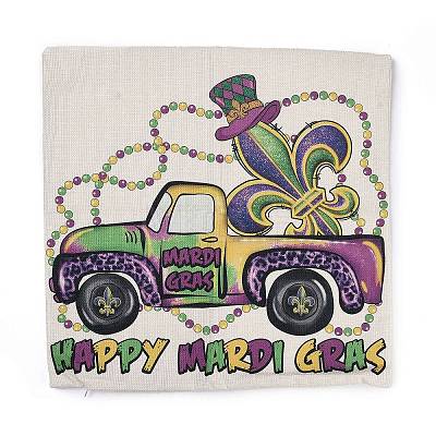 Mardi Gras Carnival Theme Linen Pillow Covers AJEW-H146-02D-1