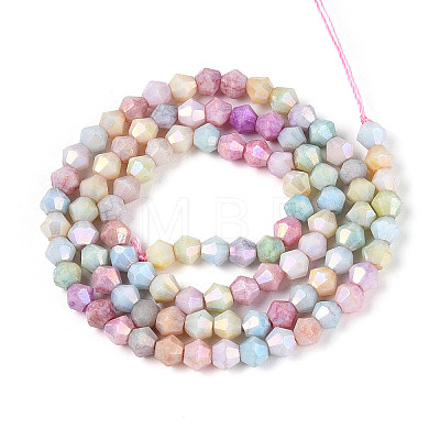 Anti-Tarnish Electroplate Bicone Glass Beads Strands EGLA-T021-4mm-16-11-1